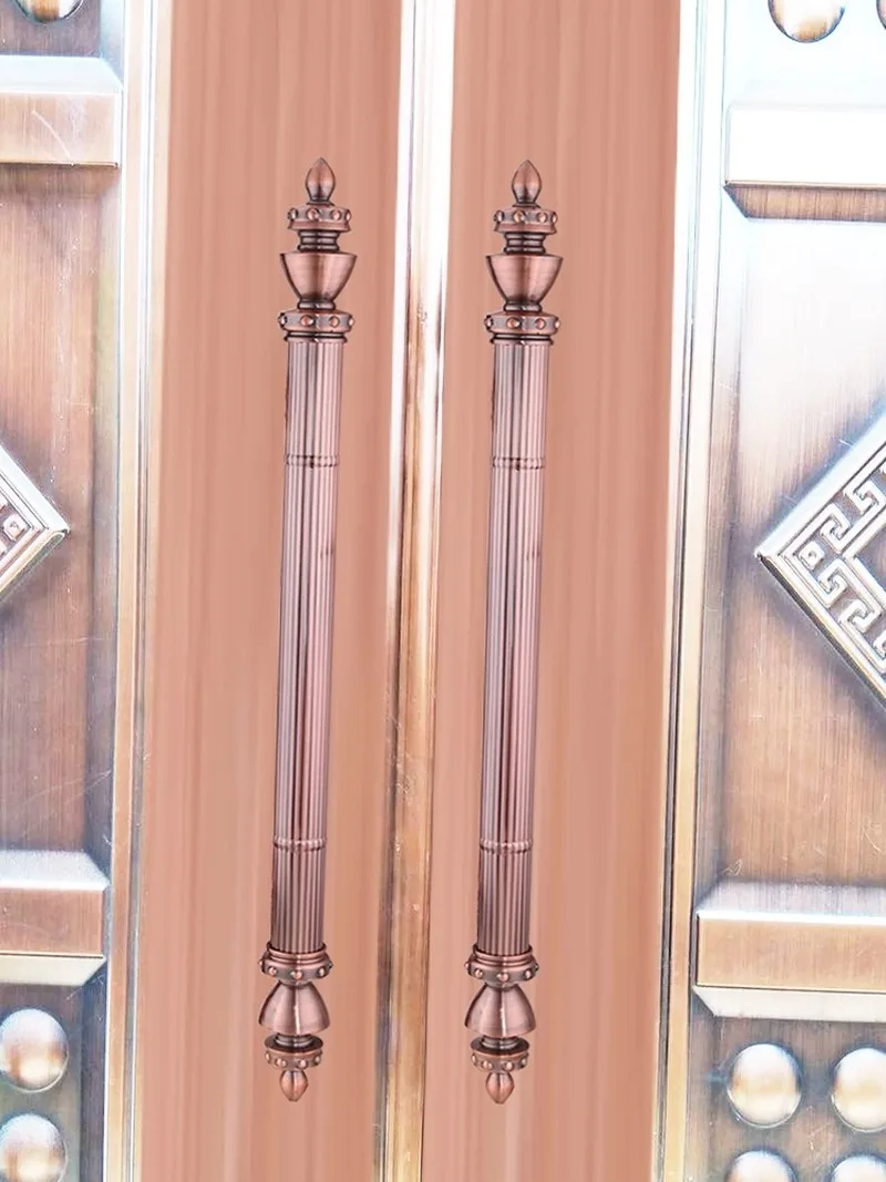 European style antique brass Main entrance glass door wooden  pull push handles gold color 800mm length in stock