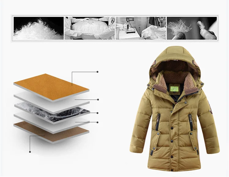 2026 Fashion Winter Duck Down Jacket for Big Boy Children Wear Parka Garments Clothes Thickened Hooded Feather Coat Clothing 6-1