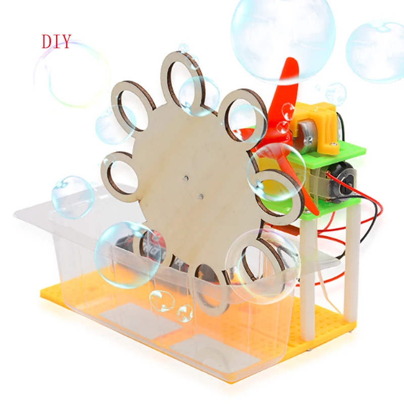 DIY electric bubble machine Scientific small invention For Kids Handmade assembling materials educational toys