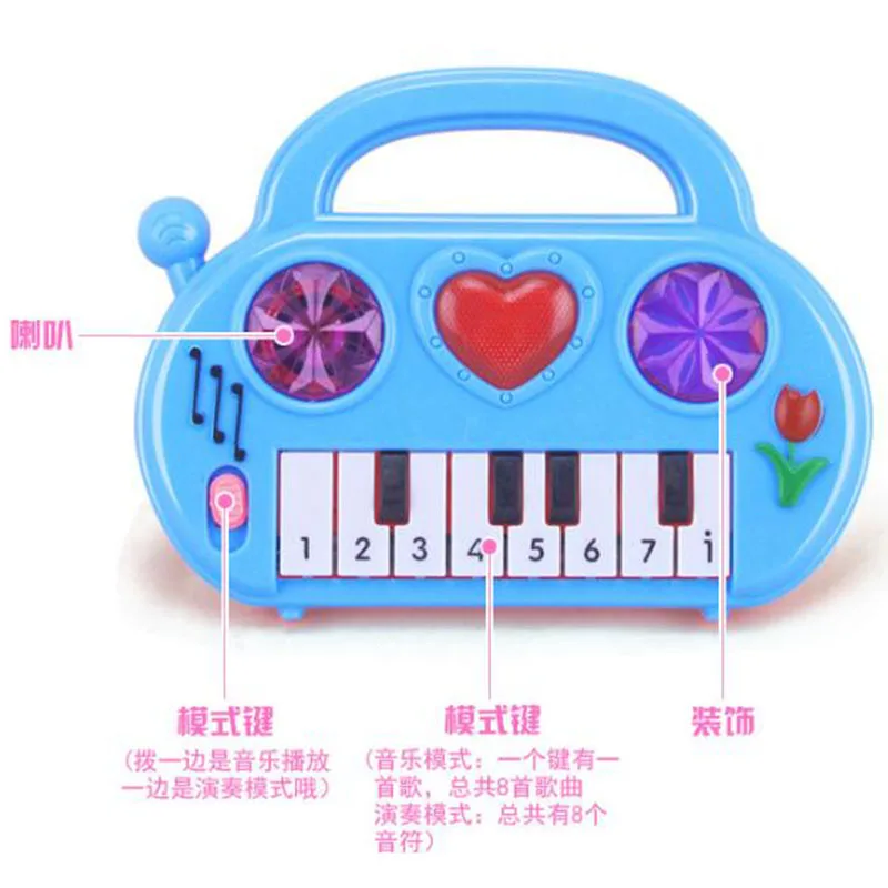 Kids Puzzle Early Education Multifunction Toy Musical Instrument Cartoon Electronic Piano Toy Fashion Birthday Gift