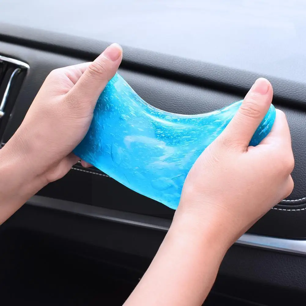 Car Interior Cleaning Glue Universal Magic Sticky Dust Dirt Cleaner Soft Gum Gel For Pc Keyboard Cleaning Tools Blue Yellow E1j4