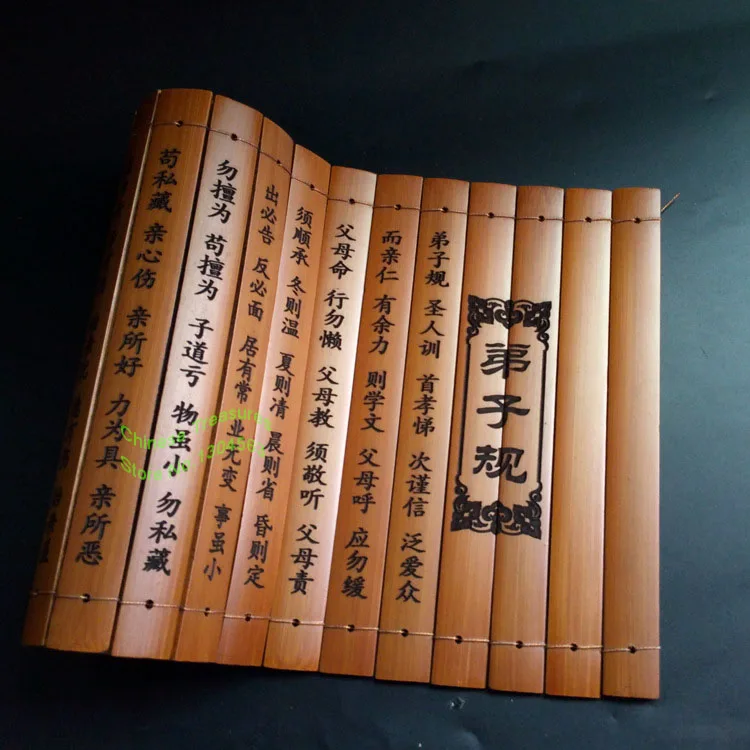 Chinese Bamboo Slip Classical Bamboo-Book Scroll 20cm*60cm, Chinese Traditional Culture Calligraphy Painting Supplies