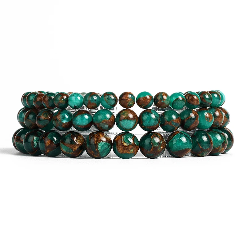 Nature Green Cloisonne Beads Bracelets for Women Natural Energy Stone Reiki Yoga Bracelets Men Fashion Healing Jewelry Pulseras