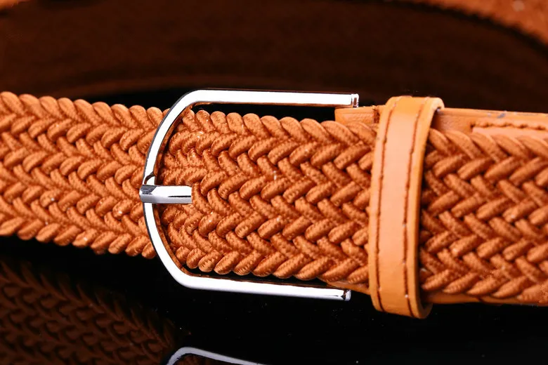 New fashion Elastic Woven Belt Belts Man/Women Casual Knitted Pin Buckle Belt Fashion Woman Woven Elastic Stretch Waist Belt
