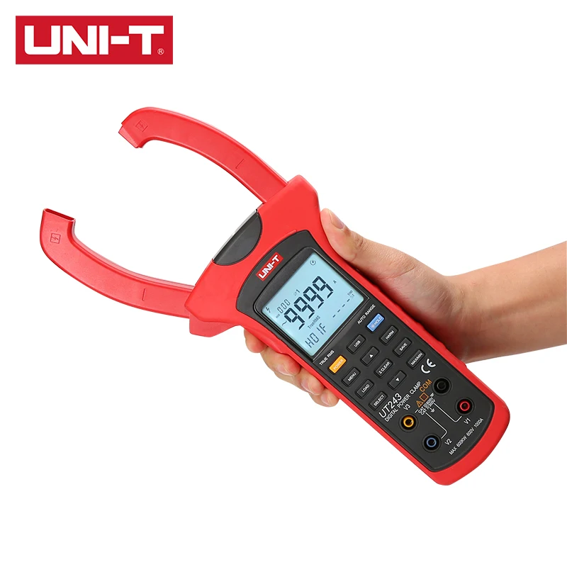 

UNI-T UT243 UT233 Power Harmonics Clamp Meter True RMS Phase Sequence Detection Max/Min Modes Auto Range 10000 Count LCD Dual