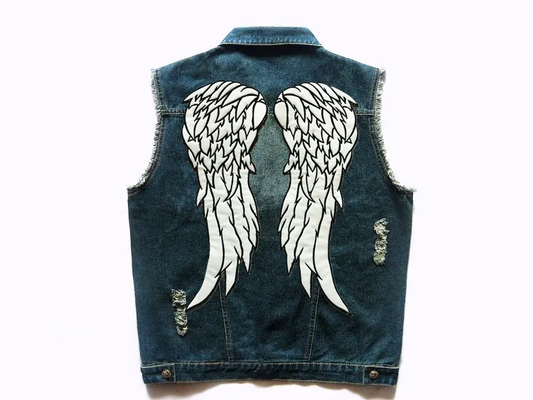 Large DIY Luminous Patches The Walking Dead Governor Daryl Dixon Angel Wings Motorcycle Embroidery Safety Effect