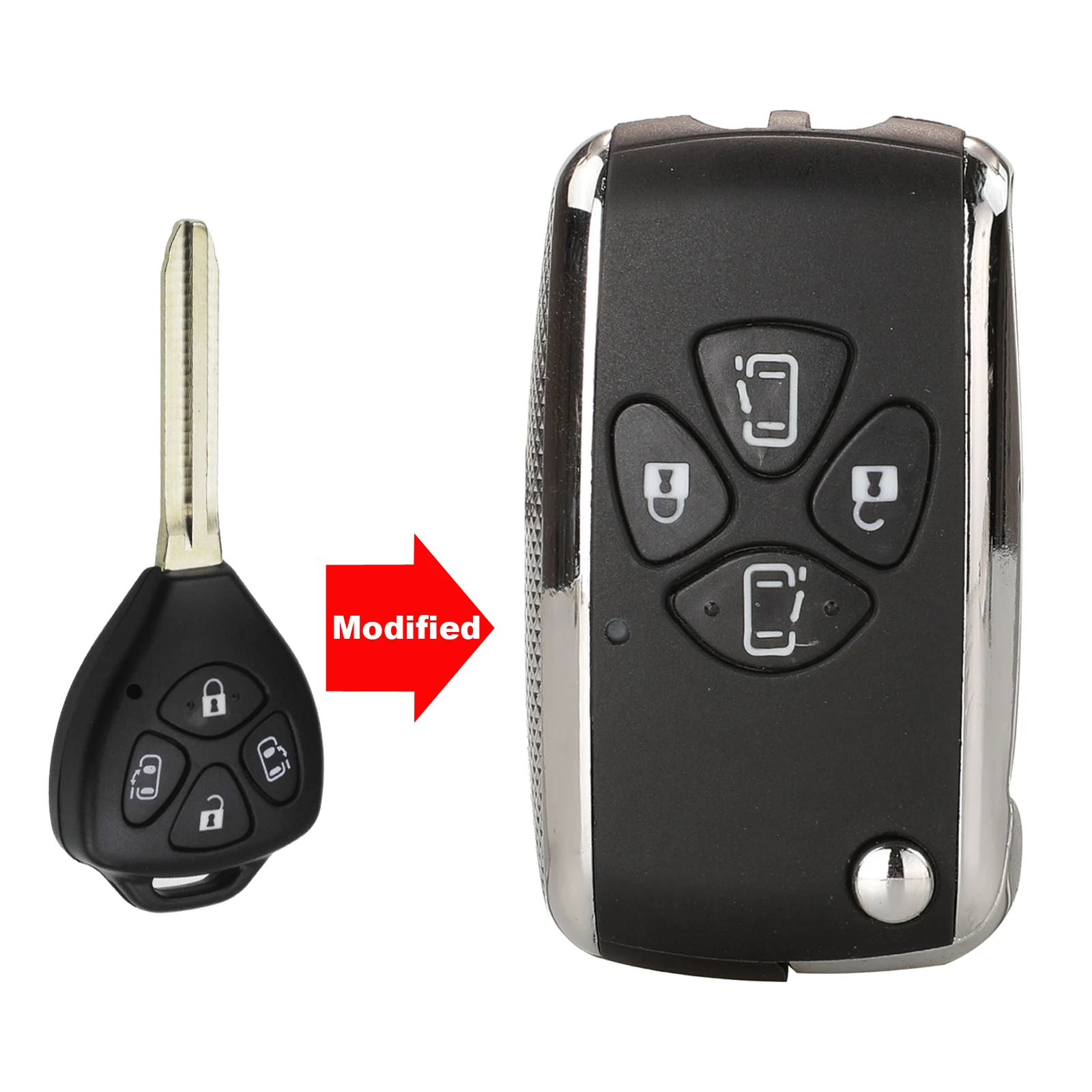 Jingyuqin 2/3/4 Tasten Geändert Flip Fernbedienung Auto Schlüssel Shell Fob Fall Für Toyota Corolla RAV4 Camry Avlon