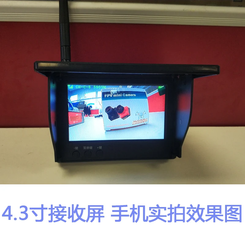 Kamera pemancar nirkabel FPV, lebih dari 20Km rentang 5.8G 2W dan kamera CMOS 700TVL dengan 5.8G 48CH Monitor FPV 480 * 272PX untuk bagian bermain RC