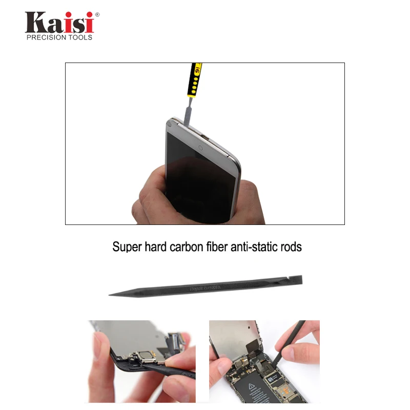 Kaisi-Kit de herramientas de apertura de teléfono 8 en 1, carcasa de repuesto para iPhone, pantalla y tableta, palanca de Metal, herramientas de desmontaje de acero inoxidable