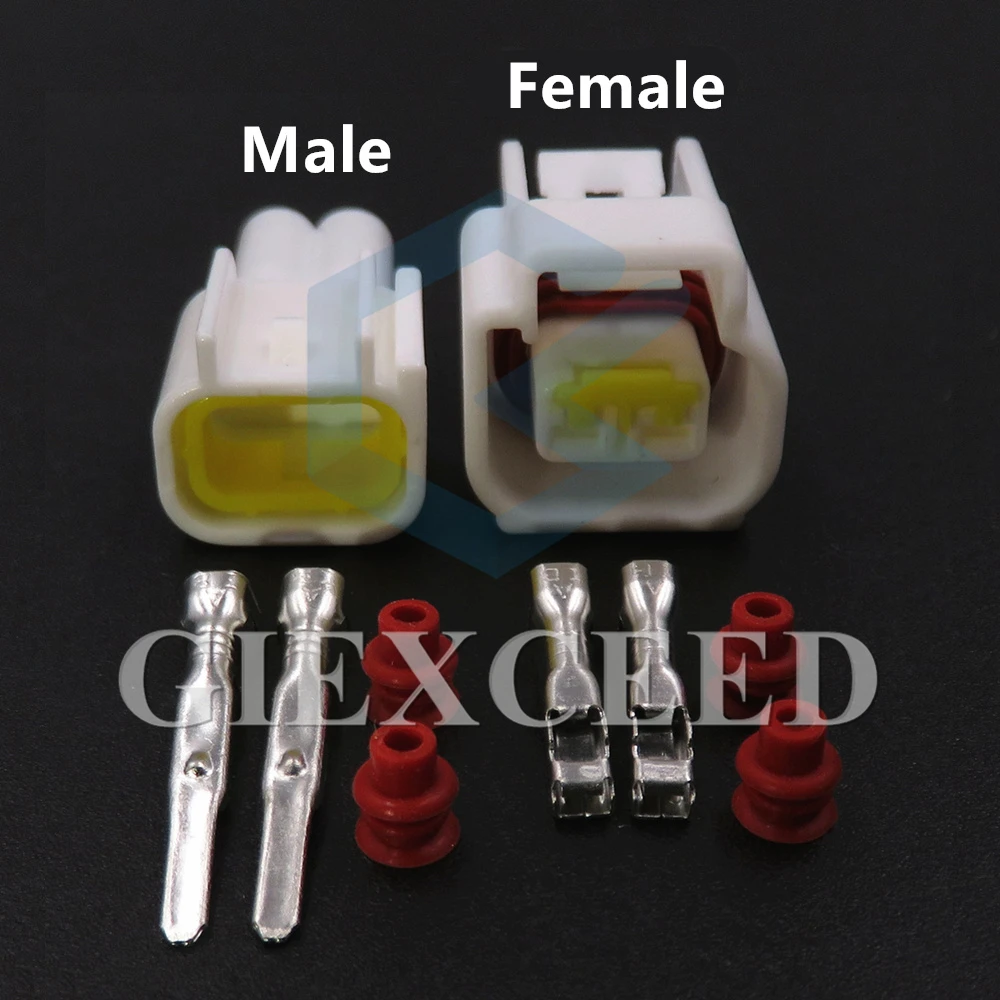 2 Sets 2 Pin Starter FW-C-2M-B Car Socket 2.3 Series High Voltage Pack Ignition Coil Wiring Waterproof Connector FW-C-2F-B