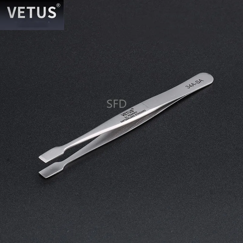 VETUS 34A-SA pinzette piatte larghe per strumenti per l'industria elettronica del timbro di bloccaggio medico da laboratorio