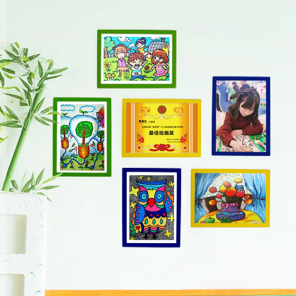 sviao A3 A4 colorful PVC frame wall mounted display frosting surface picture frame sticker