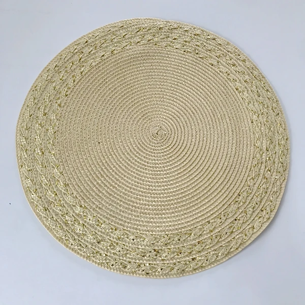 1pcs Round Woven Placemat Table Mat Heat Resistant Anti-skid Bowl Drink Cup Pad Mug Coasters For Home Party Table Decor