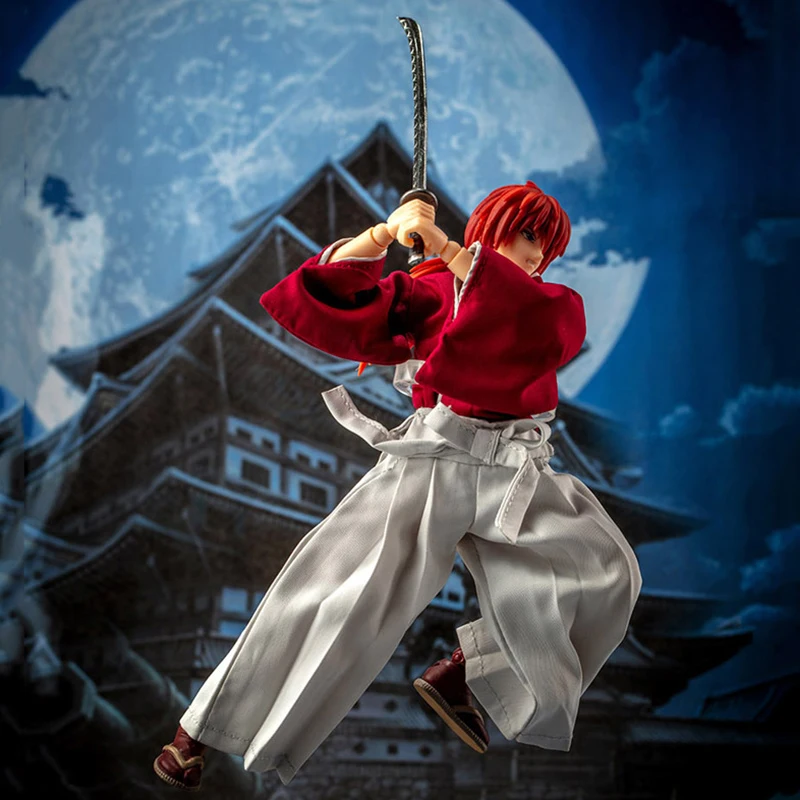 Dasin/Mainan Hebat/GT Rurouni Kenshin Himura Sagara Sanosuke Shishio Makoto SHF 1/12 16Cm/6 Inci Model Action Figure PVC Tersedia