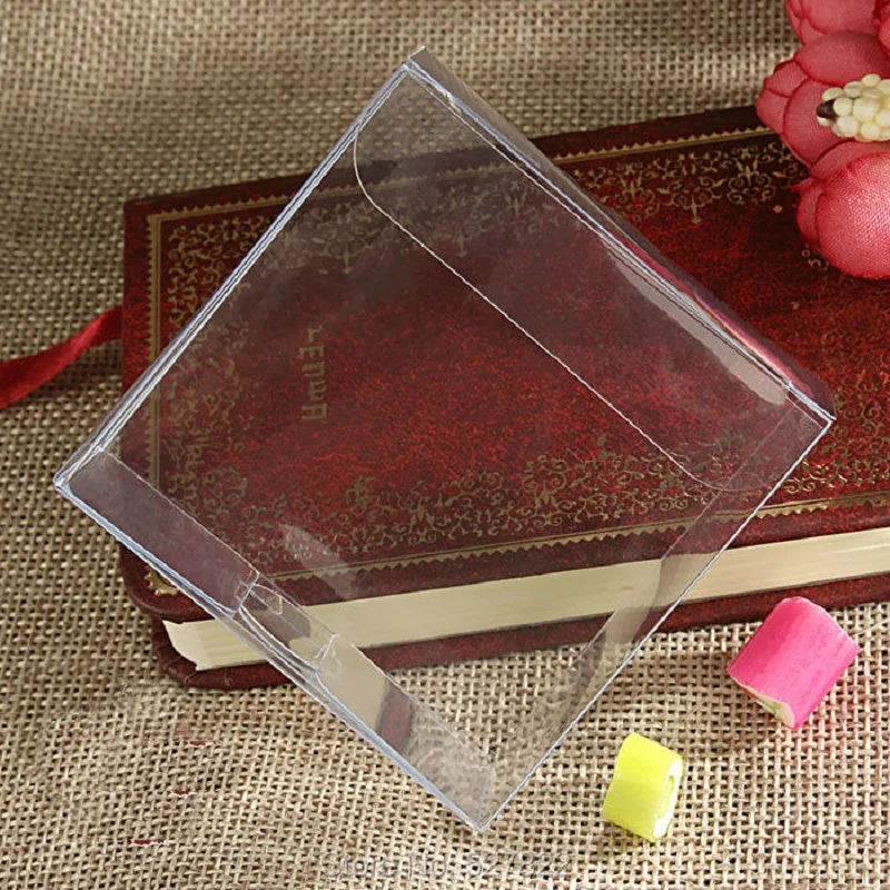 100PCS 6x6x3cm Plastic Clear PVC Packaging Boxes rectangle cosmetic Perfume Gift Packing Boxes Free Shipping