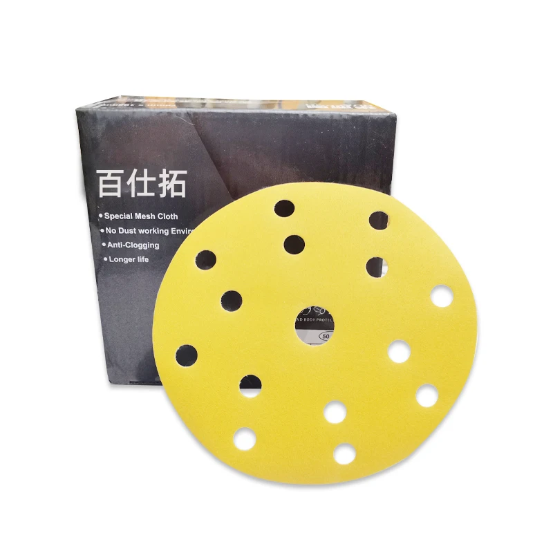 

6Inch 15/17Hole Sandpaper Round Shape Sanding Discs Hook Loop Sanding Paper Buffing Sheet Sandpaper Sander Polishing Pad