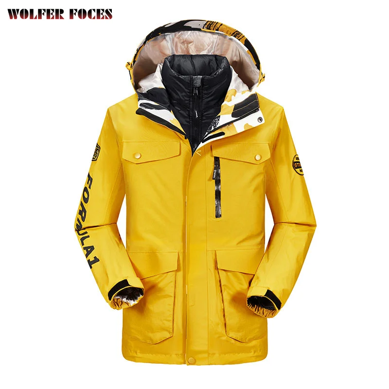 New Men Outdoor Couple Down Assault Jacket Men's Three In One Or Two Sets Autumn And Winter Jacket Detachable Group