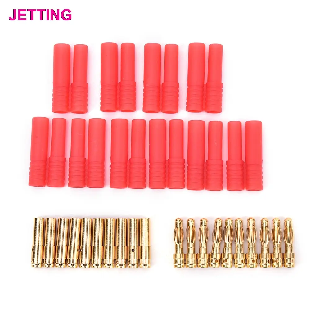 

High grade Gold Plated Banana Plug HXT 4mm Banana Plugs with Red Housing for RC Connector Socket