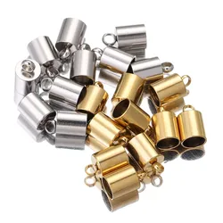 10pcs Lot Stainless Steel Silver Gold Clasps Hooks Cords End Caps Cord for Jewelry Making Bracelet Necklace DIY Jewelry Findings