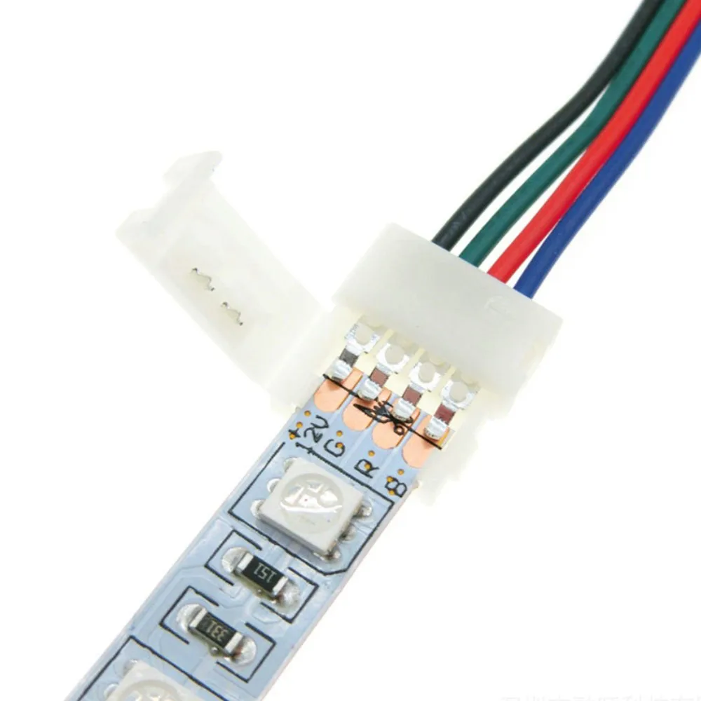 Conector LED de doble Clip para tira de luces LED, Cable para 3528 WS2811 WS2812 5050 RGB RGBW RGBWW, 5-50 piezas, 2/3/4/5 pines