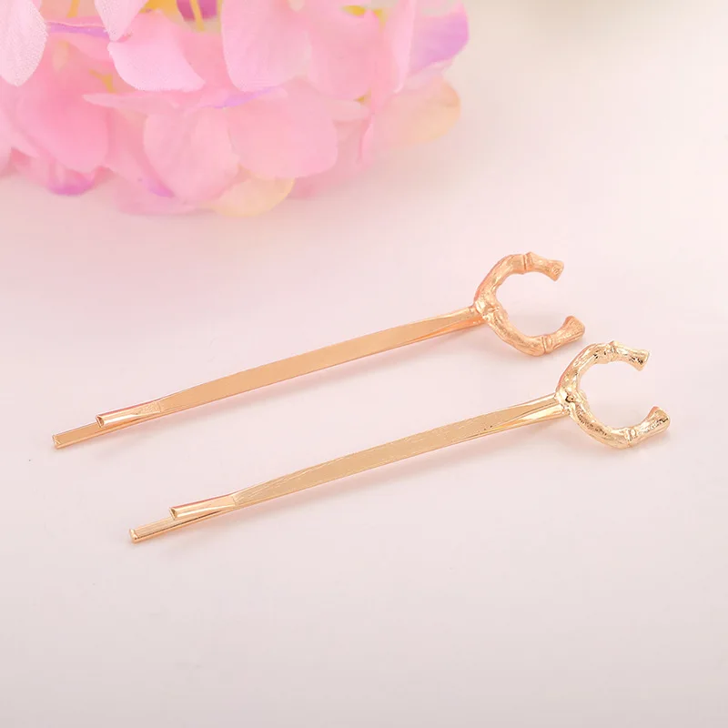 2021 New fashion Simple European American all-match golden letter folder clip Barrettes DIY hair accessories Headwear jewelry image 5