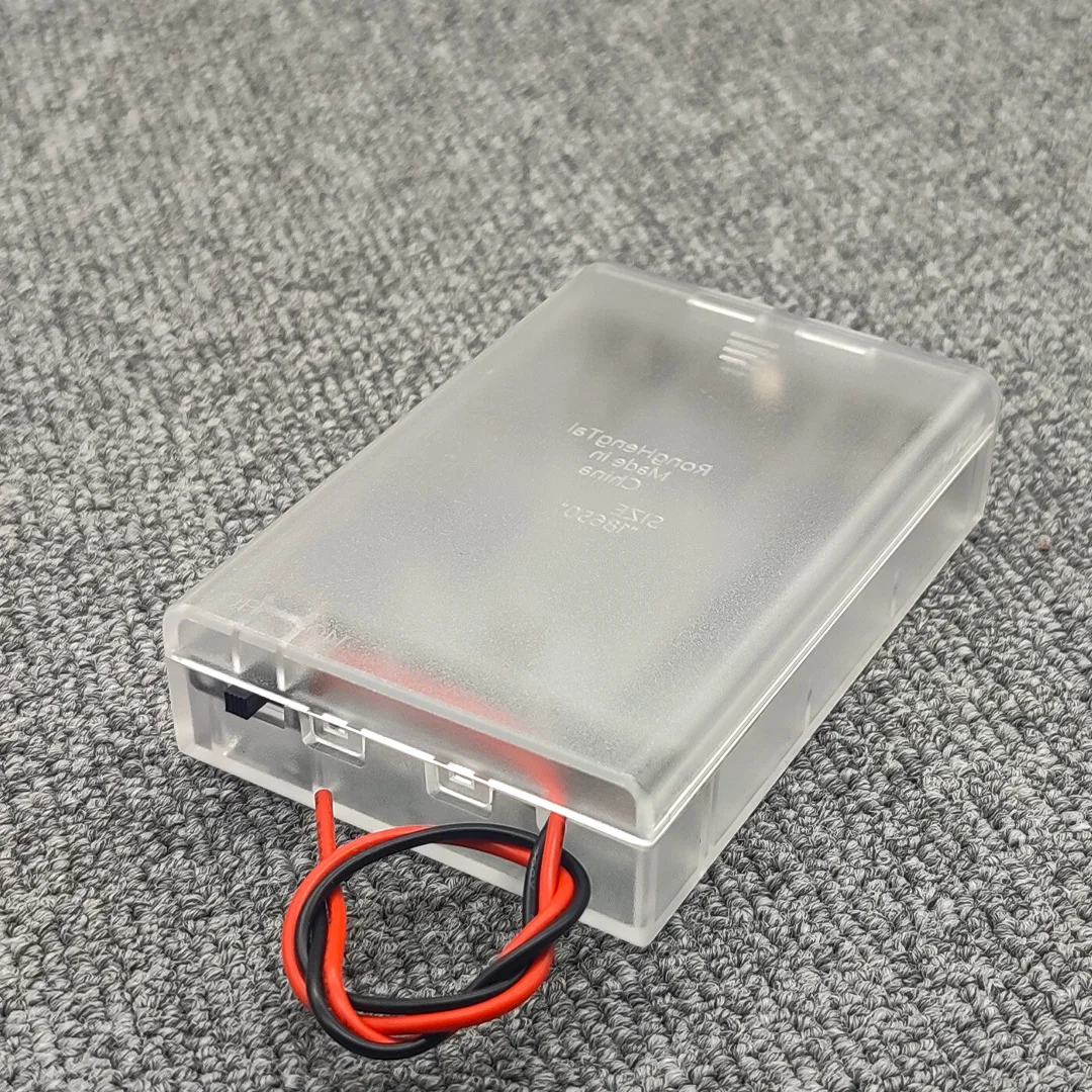 18650 Battery Box DIY Battery Holder 3X18650 Case Series With Switch Cable With Cover 3*18650 Welding-free Transparent