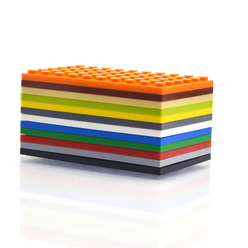 50pcs 6x10 Dots DIY Building Blocks 12Color Educational Creative Size Compatible Brands Toys for Children Thin Figures Bricks