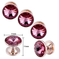 HAWSON 11mm-Crystal Tuxedo studs for men, Fashion Cufflinks Studs Set Wedding Party Jewelr