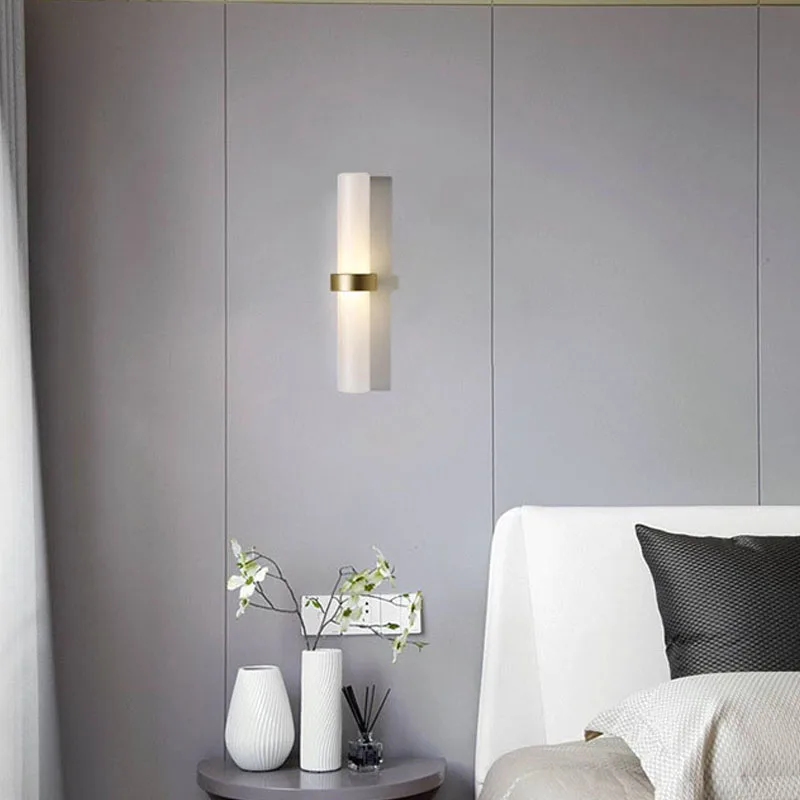 

Modern Glass Wall Light Nordic Minimalist TV Background Wall Lamp Living room Home Light Luxury LED Indoor Wall Lamps