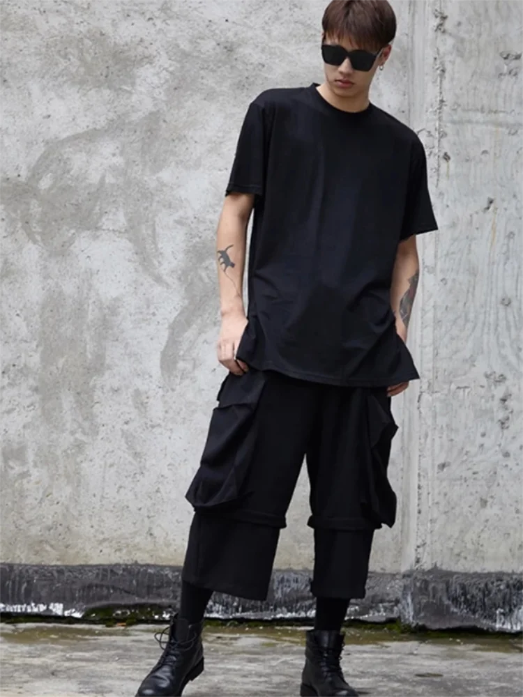 

Men's Wide-Leg Pants Spring And Autumn New Style Work Style Personality False Two Pieces Of Fashion Leisure Loose Large Pants