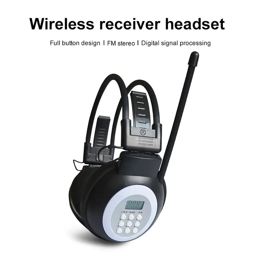 HRD-308S Portable Foldable Digital Wireless Headphone 10 Station Presets 50-108MHz FM Radio Stereo Headset Dropshipping