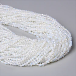 2/3/4MM Faceted Natural White Stone Opal Opalite Quartz Beads Beading For Bracelet Necklace Jewelry Making Accessories Wholesale