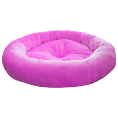 Piit Rope Cat Dog Bed-Round Fleece Fabric Grommet Bed (Pink)