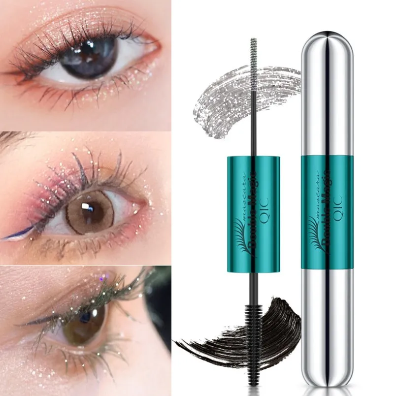 

Sparkling Diamond Mascara Waterproof Curling Mascara for Eyelash Extension Silver Thick Lengthening Eye Lashes Cosmetic YH2182