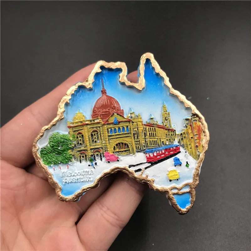 National Tourist souvenir Hungary  dubai Thailand Poland Egypt  Italy Australia Germany  Spain Belgium resin refrigerator magnet