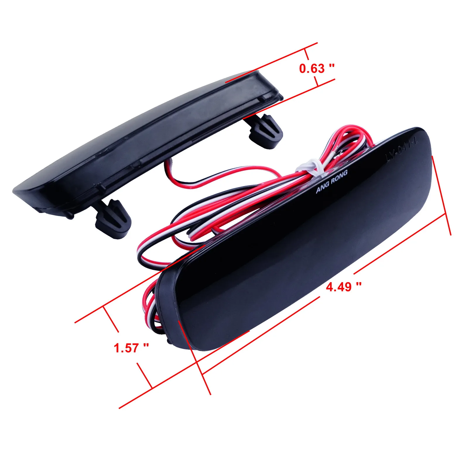 ANGRONG 2X Red LED Rear Bumper Reflector Light For Citroen C1 C5 For Peugeot 107 206 607 Expert