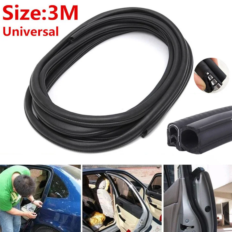 

Universal 3M 25mm Car Rubber Seal Strip Door Edge Trim Protector Hardwearing Dustproof With steel sheet