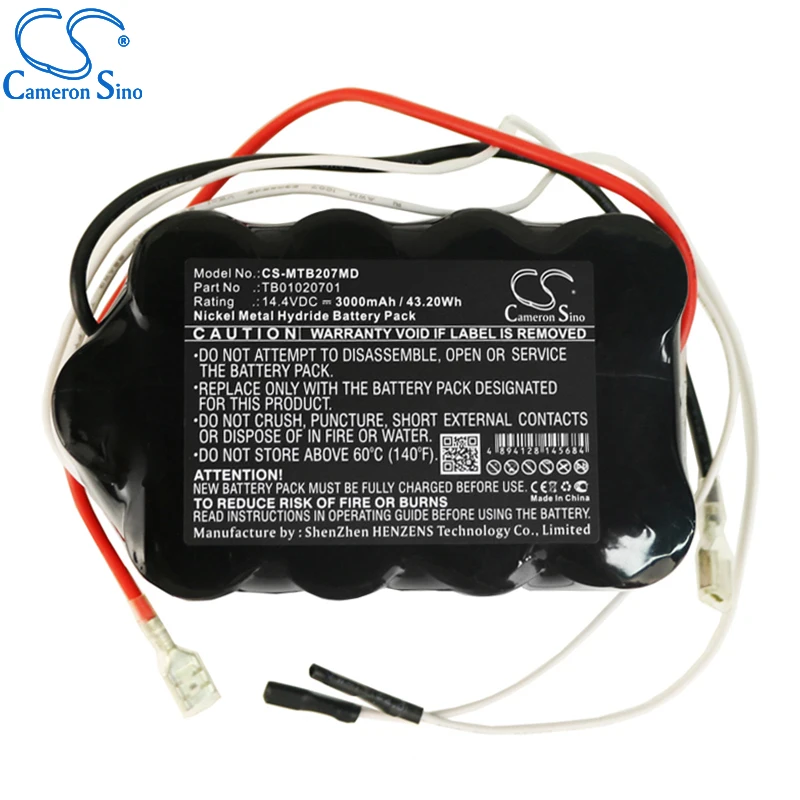 بطارية CameronSino لـ Primedic Medtronic DEFI-B M110 تناسب Primedic TB 01020701   بطارية بديلة طبية 3000 مللي أمبير/43.20 وات في الساعة