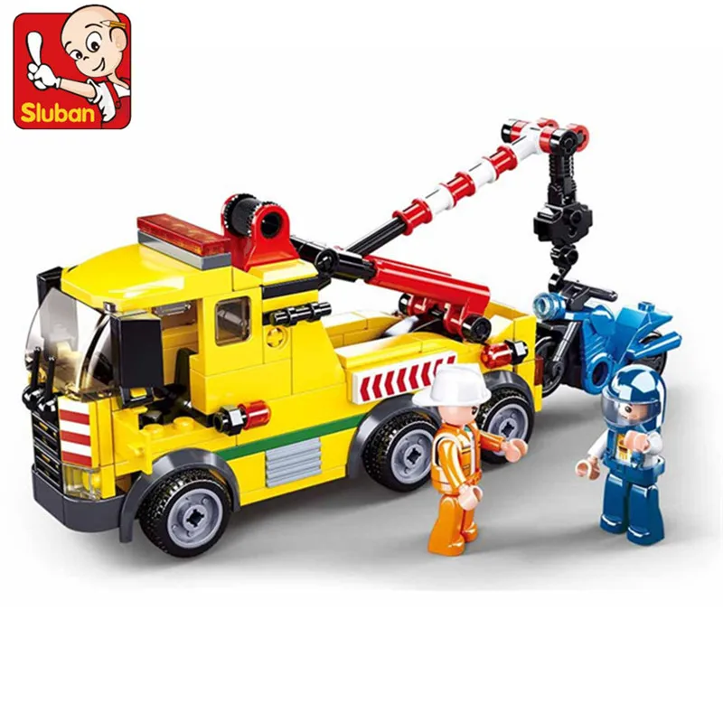 

205Pcs Maintenance Crane Model Bricks City Breakdown Rescue Car Building Blocks Sets Brinquedos Educational Toys Christmas Gifts