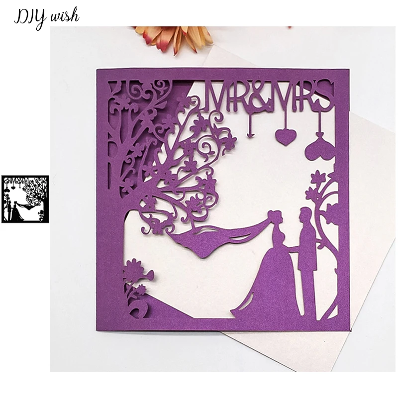 MR&MRS Wedding Invitation Die Cutting Metal Craft Die Cut Stencil for Card Making Scrapbooking Decoration Stencil