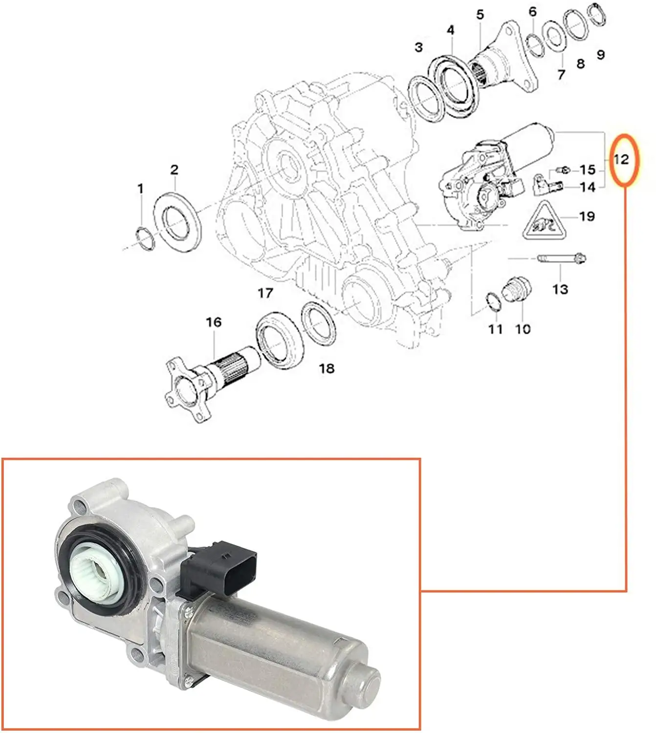 AP03 New Transfer Case Shift Motor Actuator with Resistor (Sensor) For BMW X3 E83 X5 E53 E70 F15 F85 F25 ATC400/ATC500/ ATC700