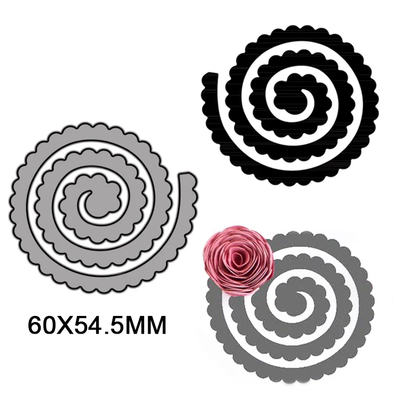 Spiral Flower Metal Cutting Dies for DIY Scrapbooking Album Paper Cards Decorative Crafts Embossing Die Cuts Christmas 2021new