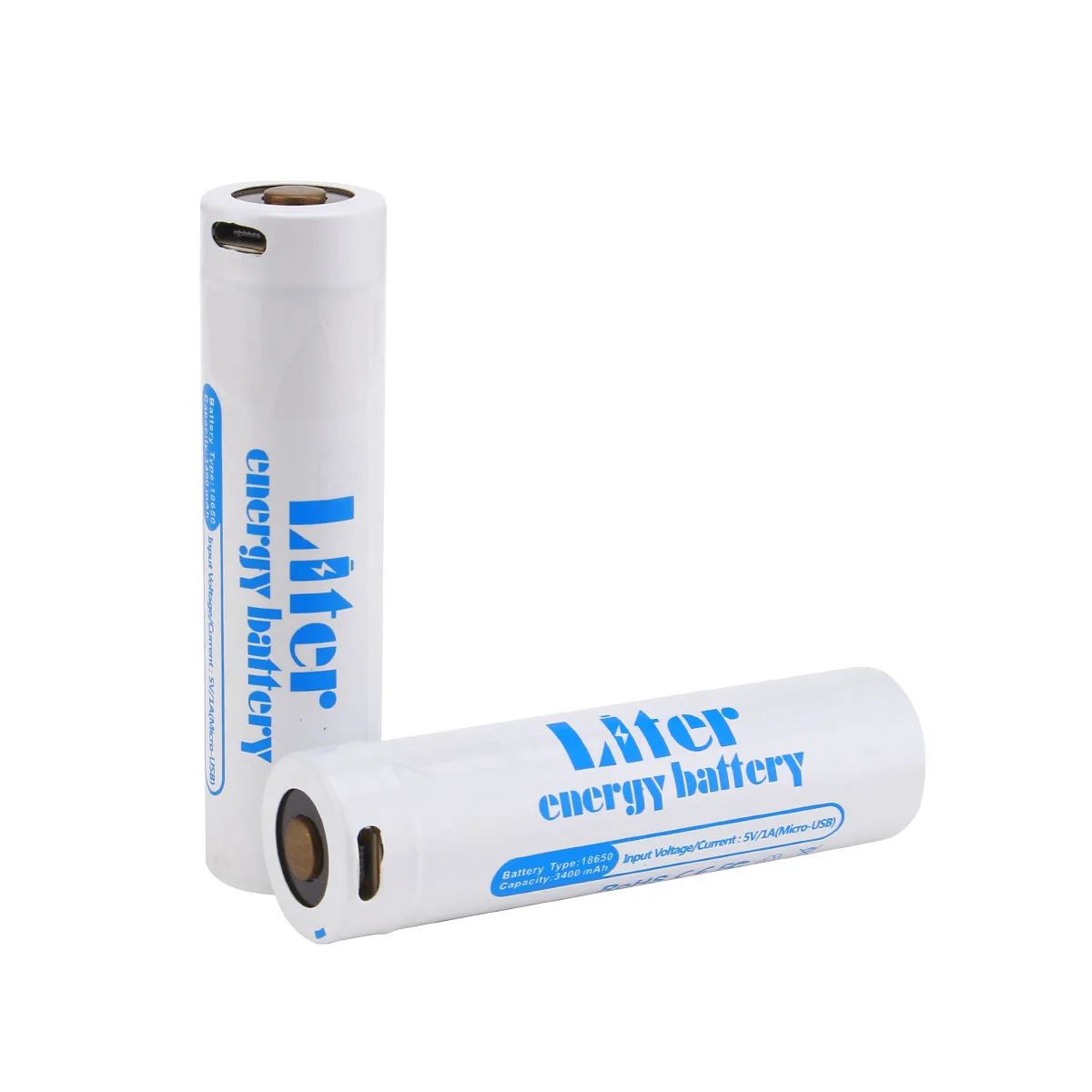 USB 18650 3400mAh 3.7V Li-ion Rechargebale battery With LED Indicator Light DC-Charging