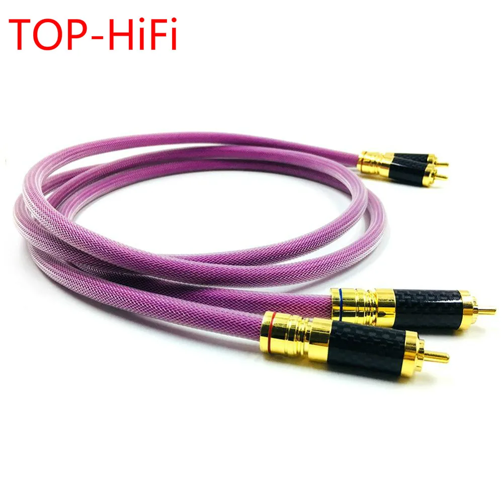 

TOP-HiFi Pair 2RCA Male to 2RCA Male Cable RCA Reference Interconnect Audio Cable with Gold plated RCA PLUG