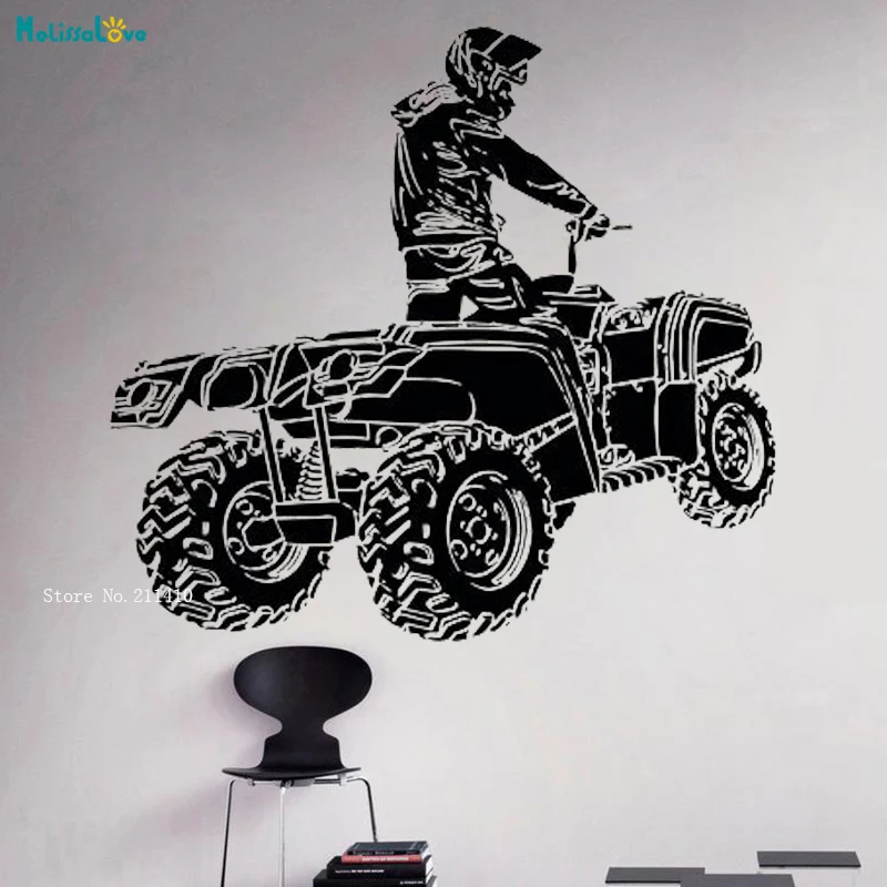 ATV Rider Wall Decals Pursuit Of Excitement And Passion Home Decoration Off-road Self-adhesive Cool Vinyl Poster Handmade YT4609