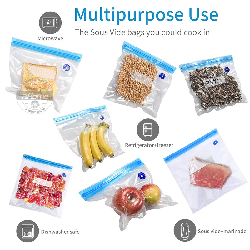 Food Storage Bags and Pump,Reusable Food Vacuum Sealer Bags for Cooking & Food Storage Freezing And Fresh Keeping