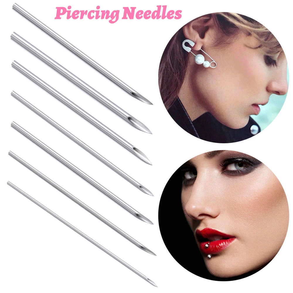 

5 PCS Mixed Disposable Body Piercing Needles 316 Stainless Steel Puncture Needle For Navel Stud Nipple Ear Nose