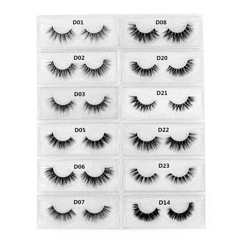 Lehuamao 3D Mink Wimpers Luxe Handgemaakte Mink Lashes Natuurlijke Lange Wimpers Pluizige Valse Lash Eye Populaire Wimpers D21