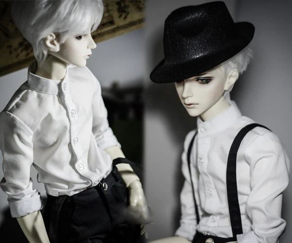 

D01-P535 Doll handmade clothes 1/4 1/3 uncle MSD SSDF SD doll Accessories White gentleman collar shirt 1pcs