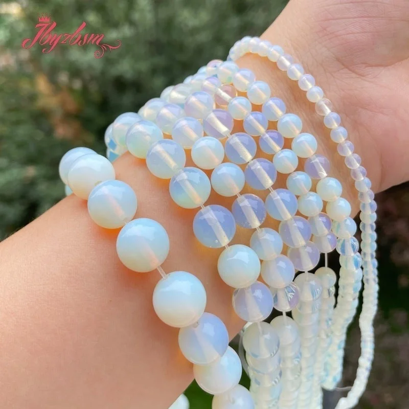 High Quality Opal Stone Beads Opalite Round 4/6/8/10/12mm 15 inch fit DIY Make Up Charms Beading Bead Jewelry Making Accessories